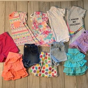 Girls 2T LOT. Shorts, t-shirts, skorts and dresses
